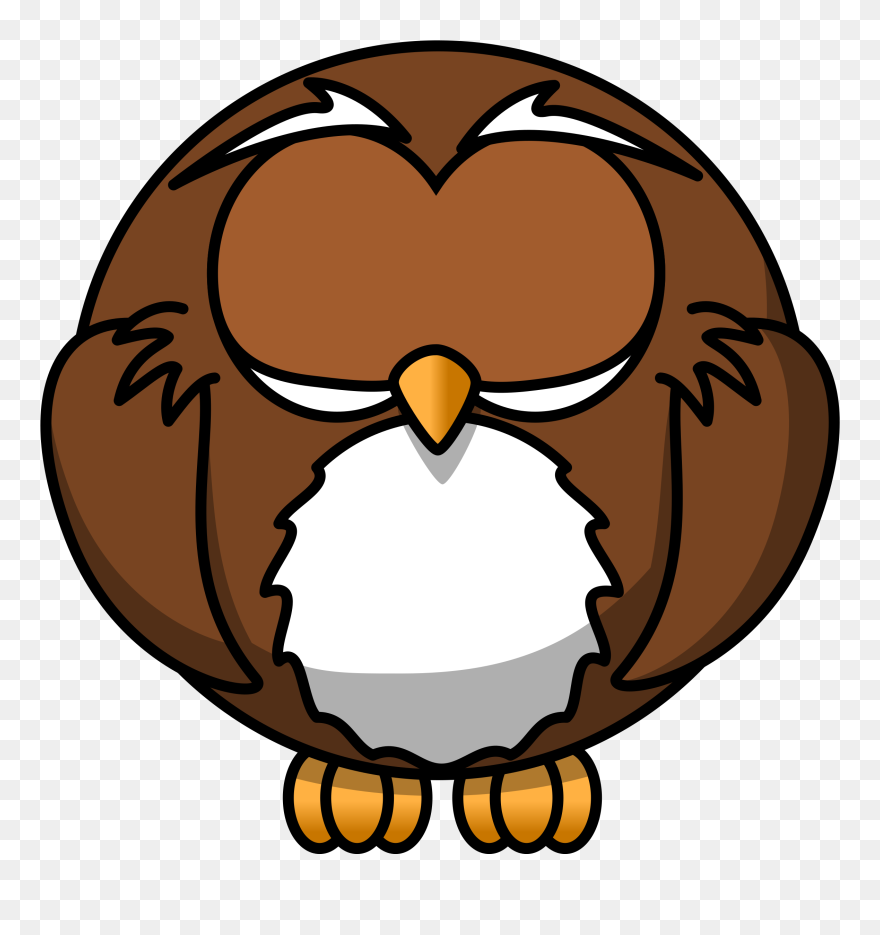 Sleeping Owl Clipart - Eyes Closed Clip Art - Png Download