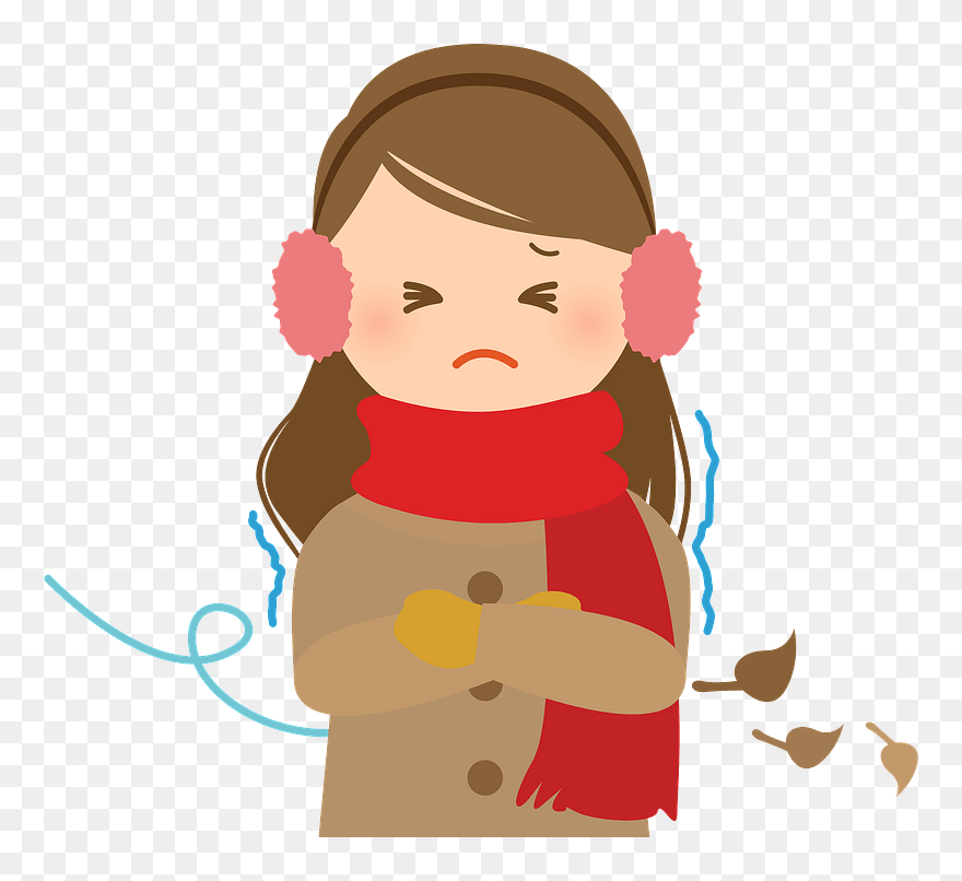Woman Cold Winter Clipart - イラスト 無料 寒い - Png Download