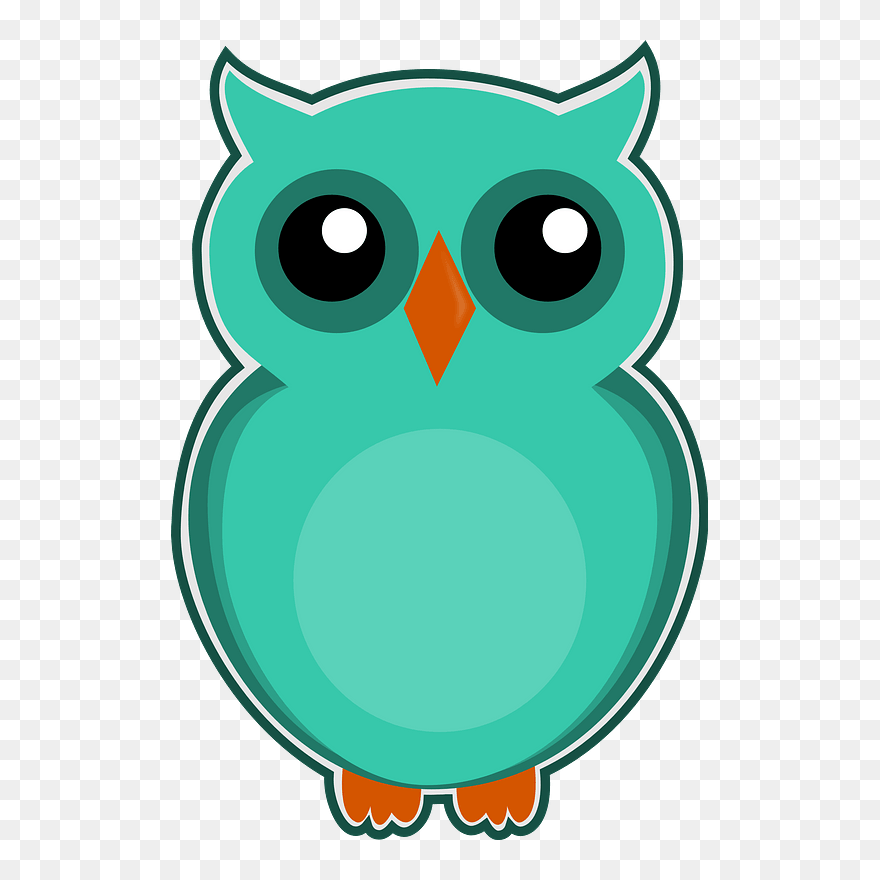 Green Owl Clipart - Gambar Burung Hantu Kartun - Png Download