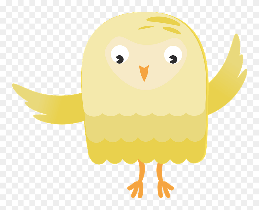 Yellow Owl Clipart - Cartoon - Png Download