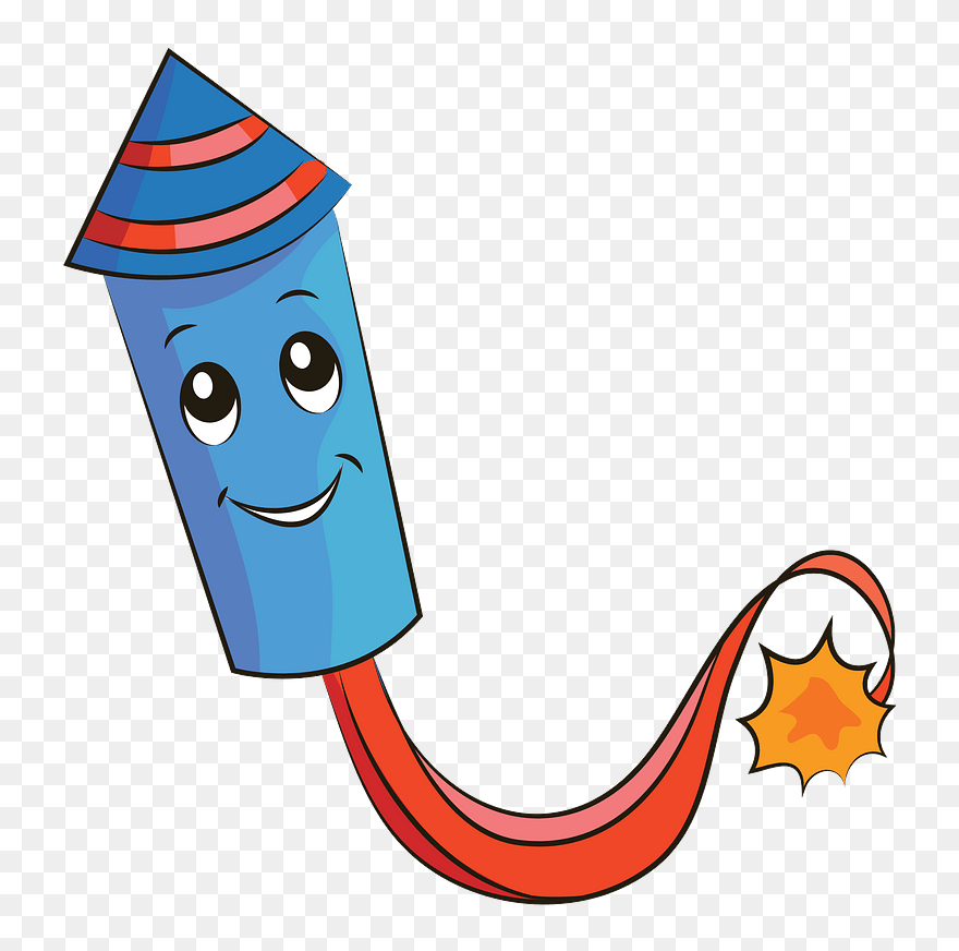 Smiling Firework Rocket Clipart - Firework Rocket Clipart - Png Download