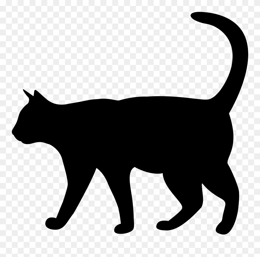 Cat Silhouette Kitten Clip Art - Png Download