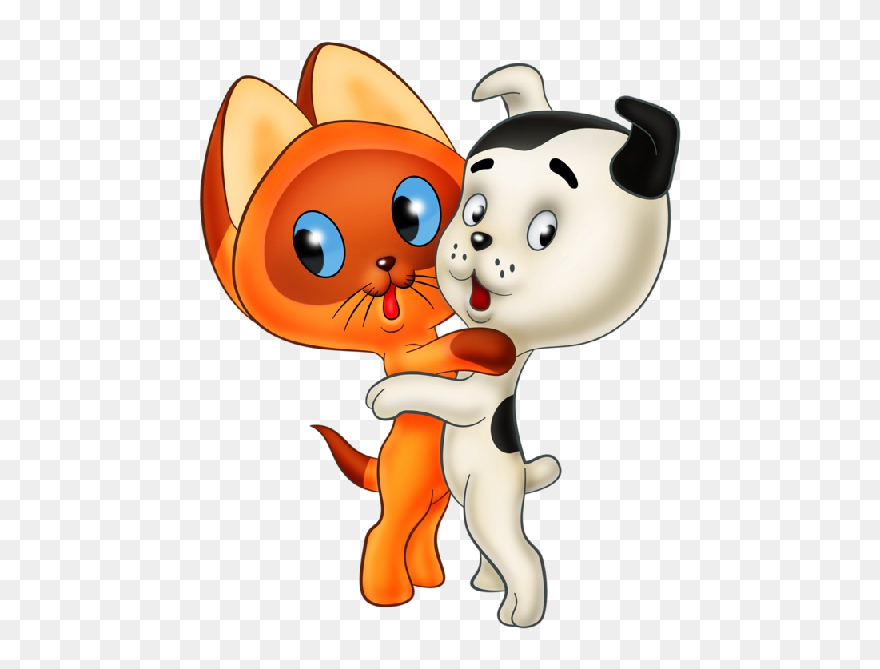 Cat And Dog Clipart Image Freeuse Cat And Dog Clip - Cat And Dog Hugging Png Clipart Transparent Png