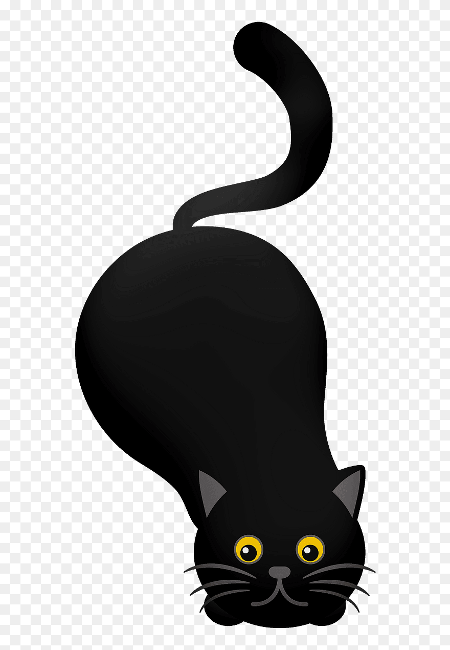 Playful Black Cat Clipart - Domestic Short-haired Cat - Png Download