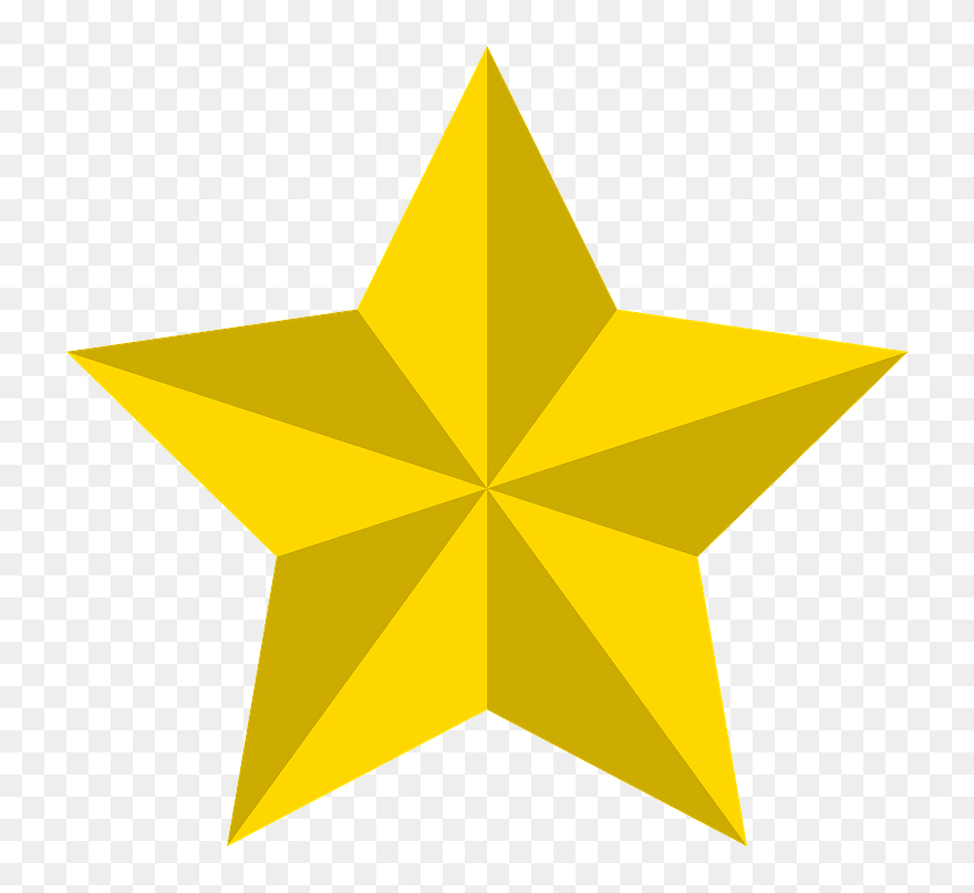 Gold Star Clipart - Blue Star 3d - Png Download