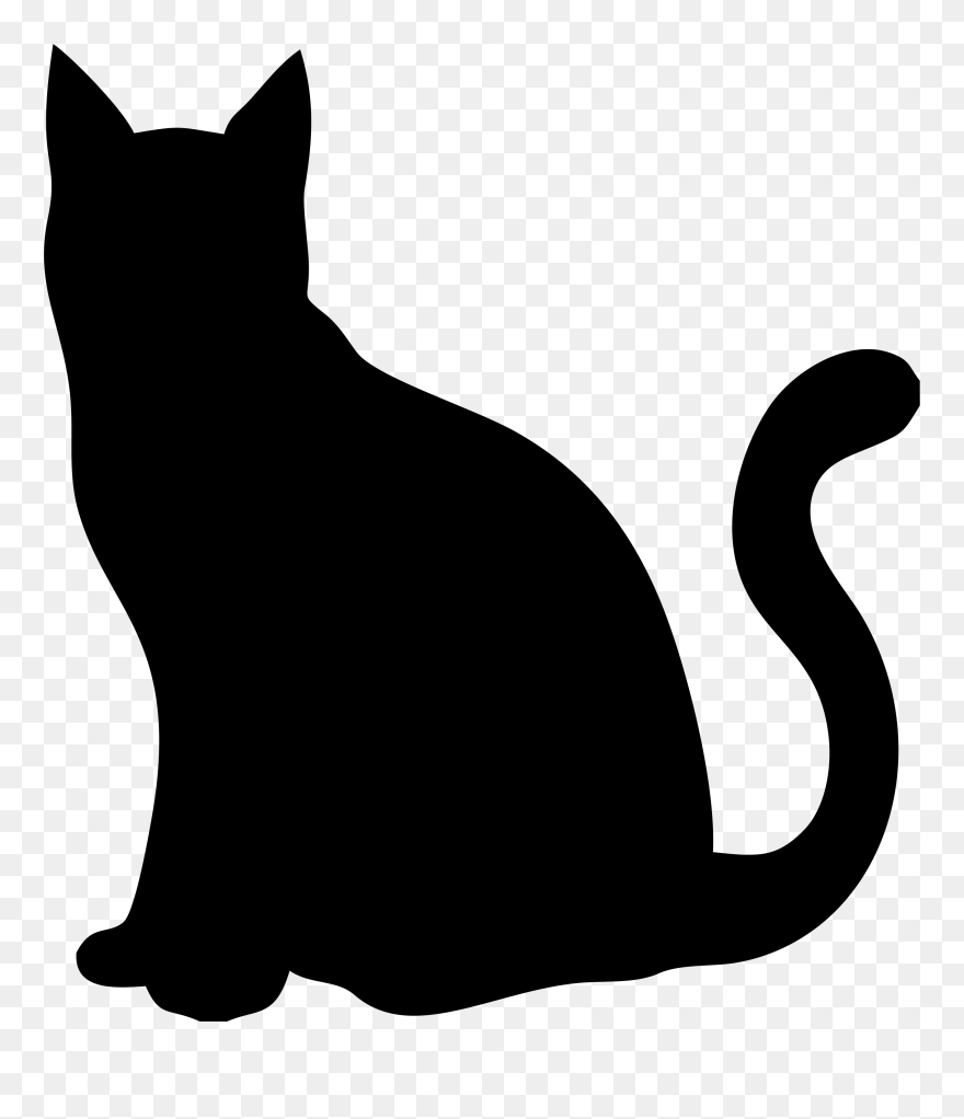 Transparent Black Cat Clip Art - Cat Silhouette - Png Download