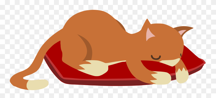 Cat Sleeping In Bed Clipart Banner Freeuse Stock Clipart - Sleeping Cat Cartoon Clip Art - Png Download