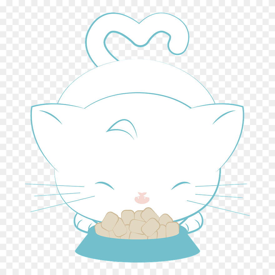 Cartoon Eating Cat Clipart - Cartoon - Png Download