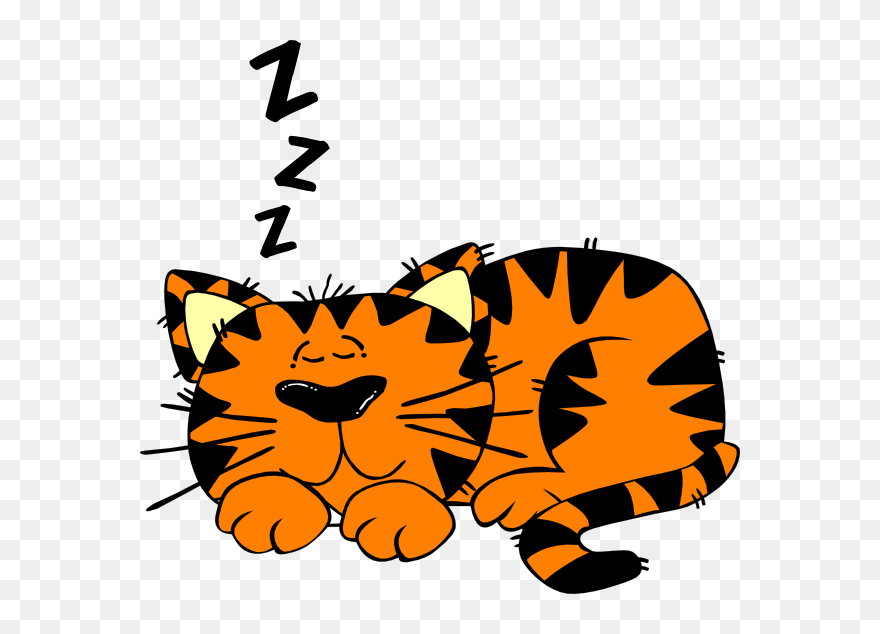Cartoon Cat Clipart At Getdrawings - Clipart Sleeping Cat - Png Download