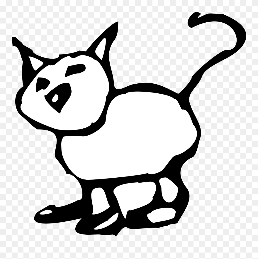 Black And White Cat Cartoon - Word Search For Kids Clipart