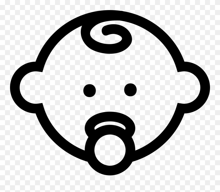 Baby Head Outline With Pacifier - Baby On Board Sticker Logo Png Clipart