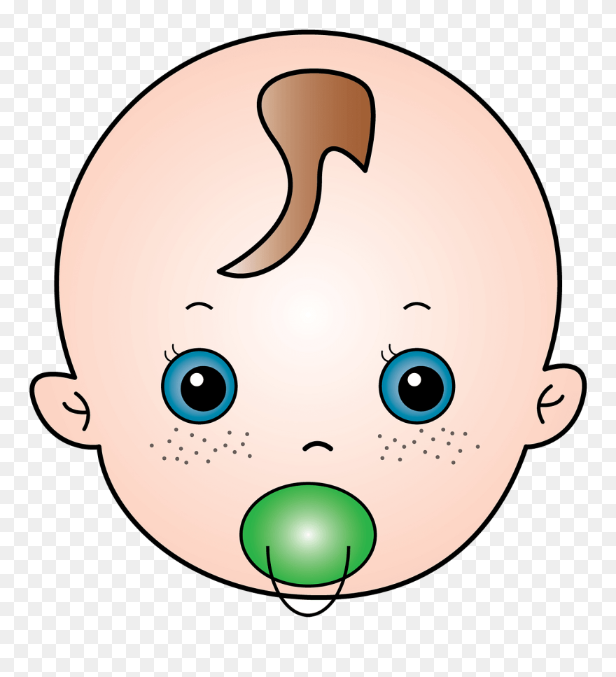 Baby With A Pacifier Clipart - Clip Art - Png Download