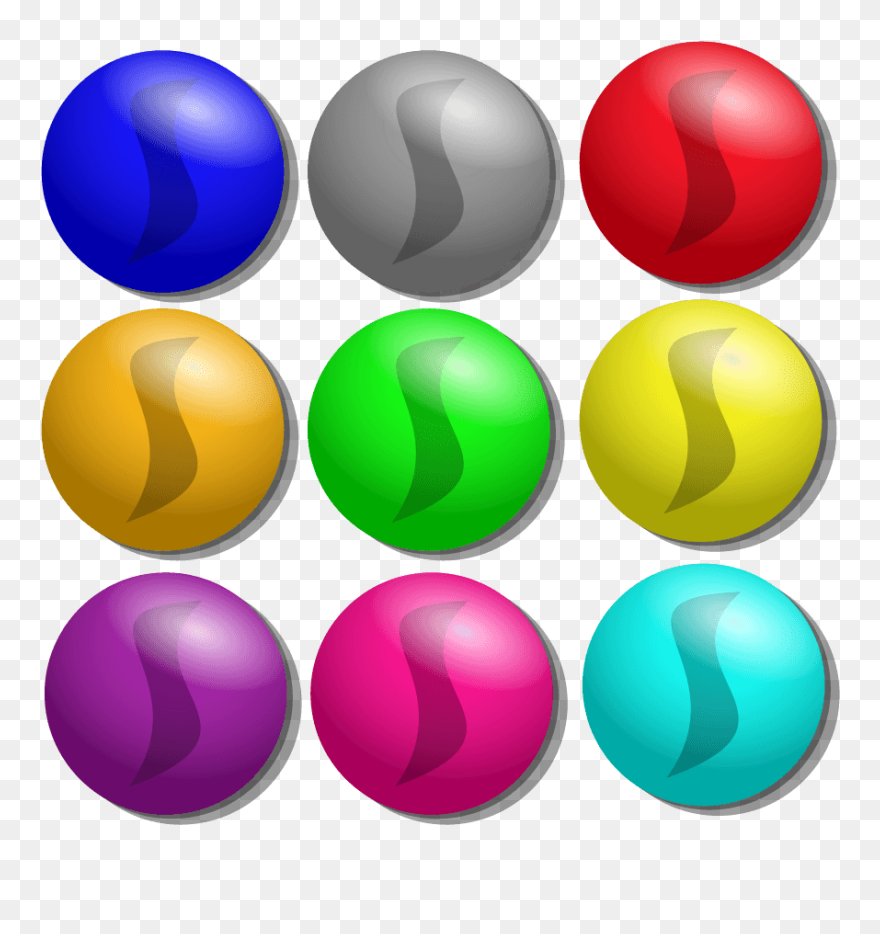 Free Vector Game Marbles Dots Clip Art - Marbles Images Cartoon - Png Download