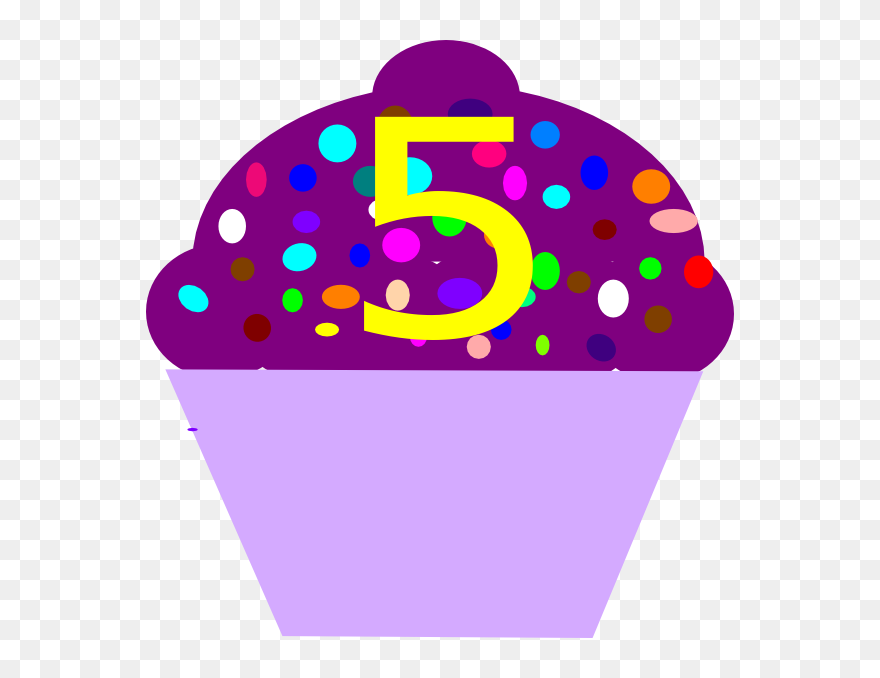 Clipart Cupcake Violet - Numbered Cupcake Clipart Free - Png Download