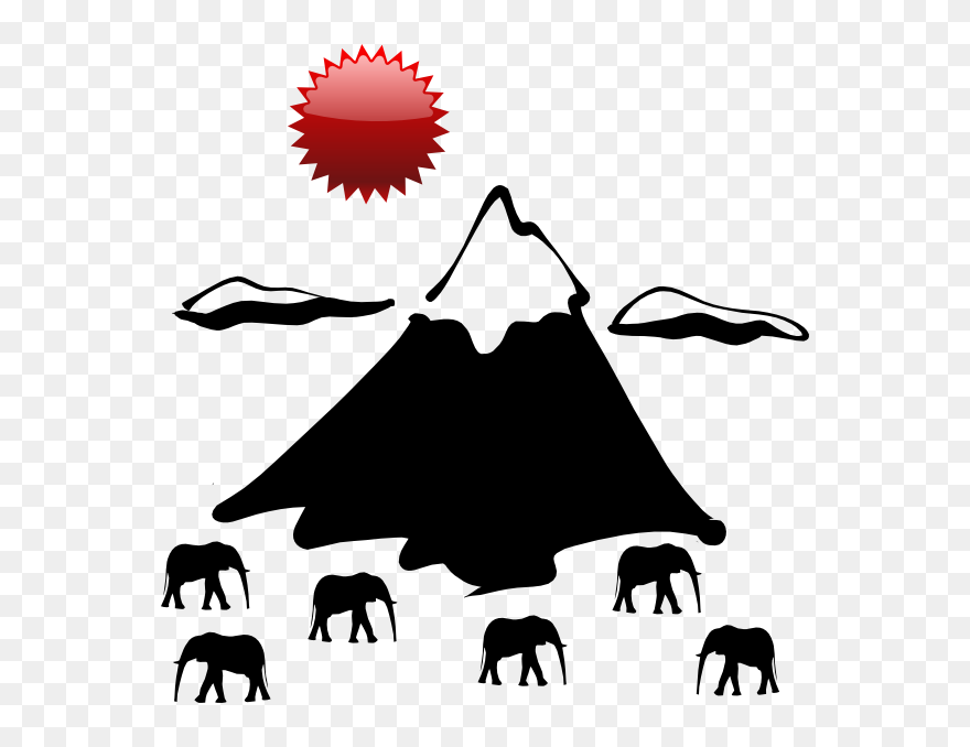 Black And White Mountain Clipart - Png Download