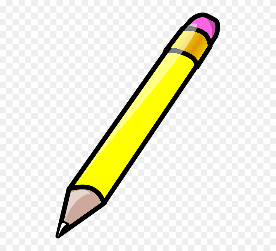 Pencil Eraser Rubber Vector Graphic Pixabay - Yellow Pencil Clipart - Png Download