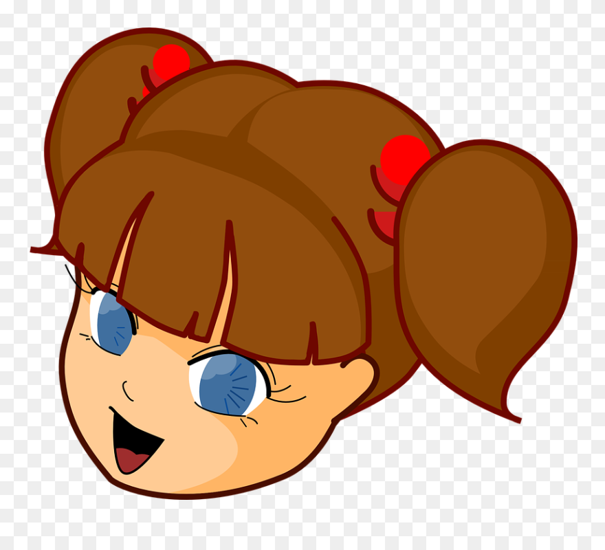 Brown Hair Clipart Clip Art Girl - Brown Hair Blue Eyes Girl Clipart - Png Download