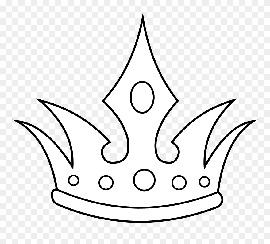 Crown Black And White Clipart Stock Pointed Crown Line - Pencil Drawing Of Crown - Png Download
