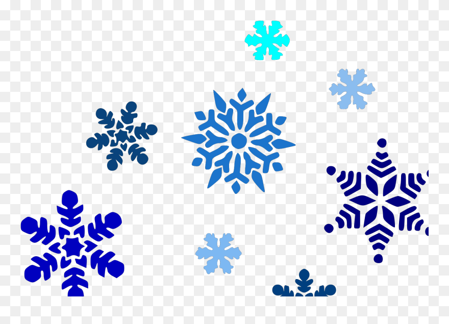 Falling Snowflakes Clipart Black And White - Png Download
