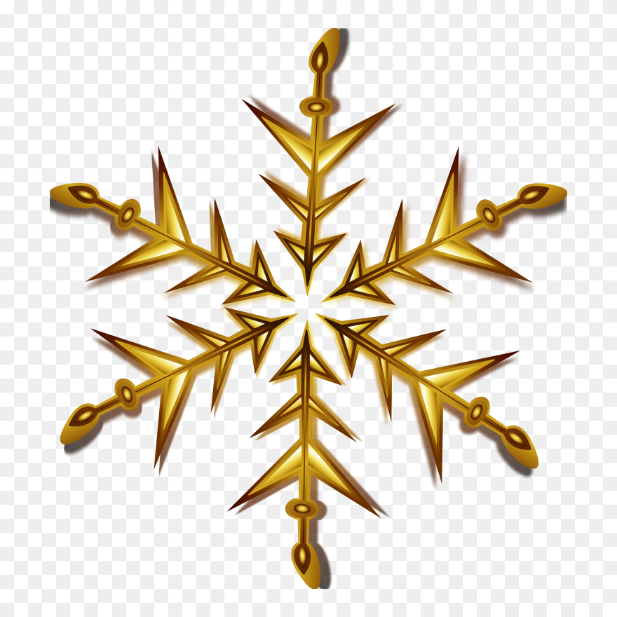 Snowflake 1 Remix - Clipart Gold Snowflakes - Png Download