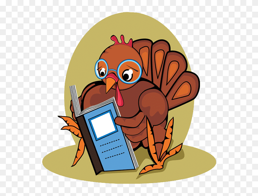 Once Upon A Twilight - Turkey Reading A Book Clipart
