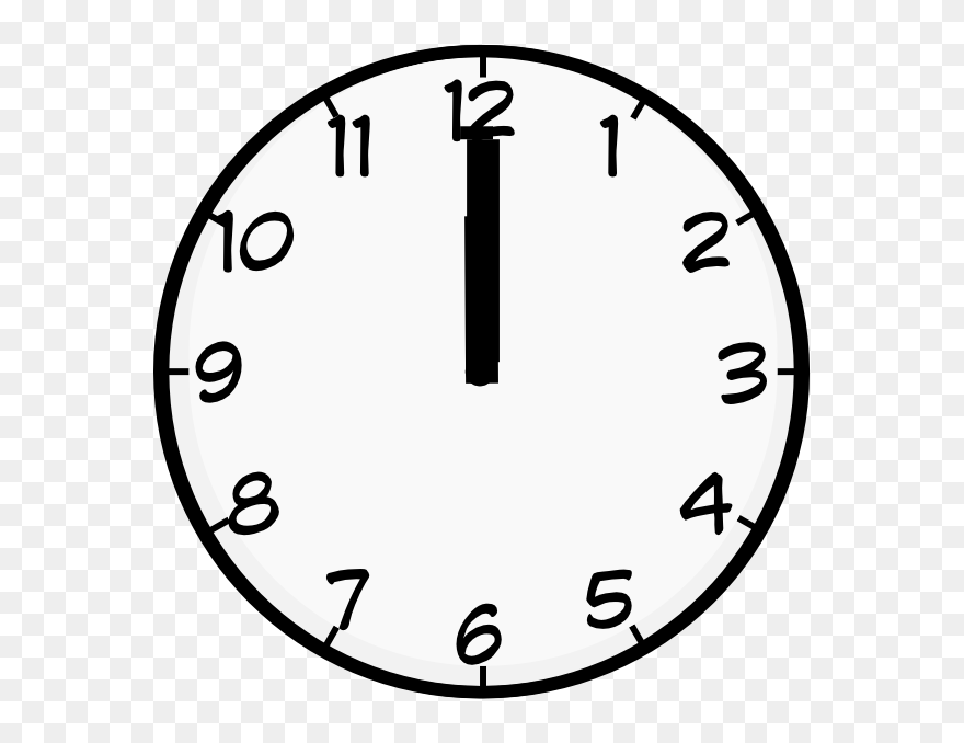 12 O Clock Clip Art At Clker - Clock Face Clip Art - Png Download