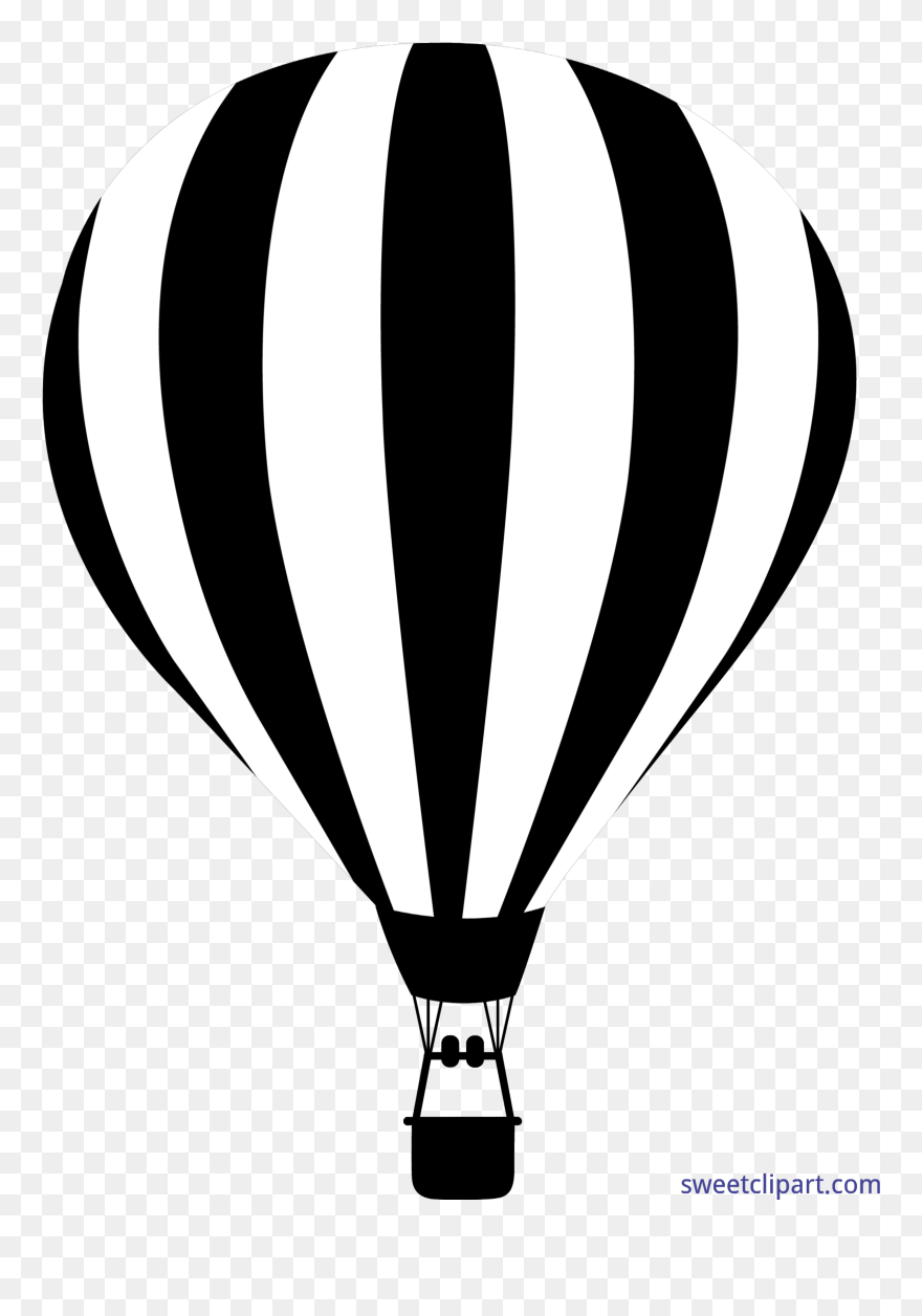 Hot Air Balloon Clipart Scene - Silhouette Hot Air Balloon Svg - Png Download