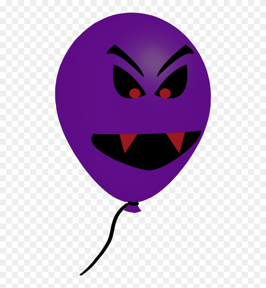 Purple Halloween Balloon Face - Purple Skull Balloon Clipart - Png Download