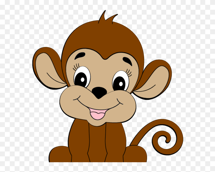 Monkey Hanging From Tree Clipart Graphic Library Library - Cute Monkey Clipart - Png Download