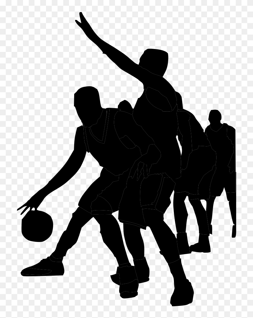 Grey Blue Basketball Svg Clip Arts - Basketball Players Vector Png Transparent Png