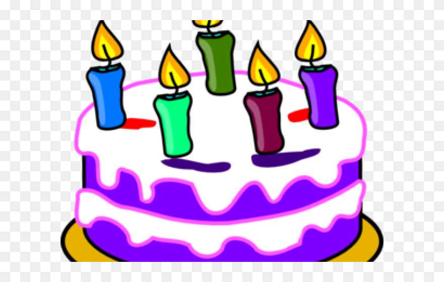 Transparent Watercolor Cake Clipart - Birthday Cake With Candles Clipart - Png Download