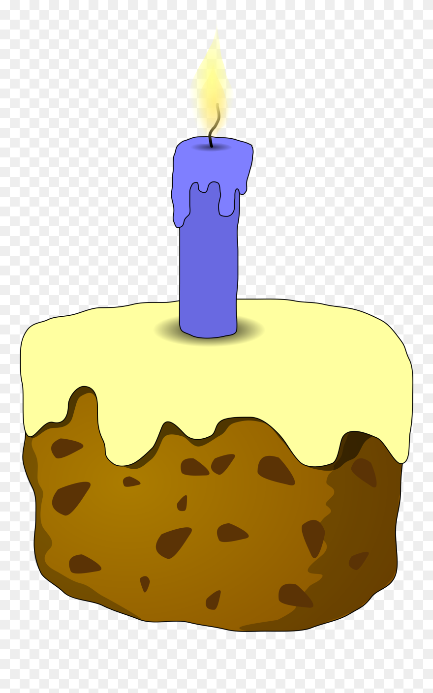 Transparent Cake Clip Art - Cake With Candle - Png Download
