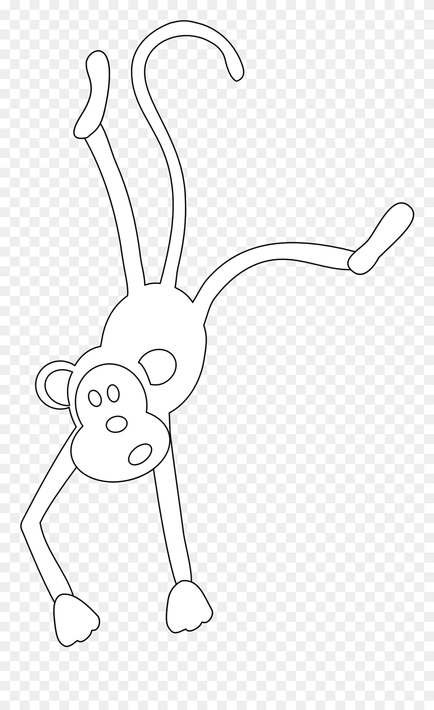 Monkey Black And White Monkey Clipart Black And White - Cartoon - Png Download