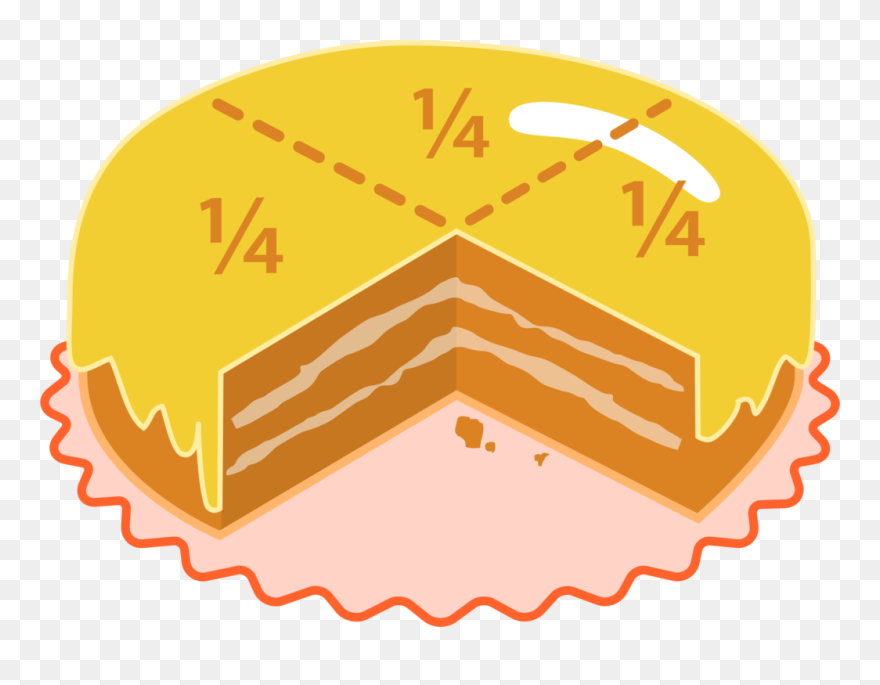 Dessert Clipart Cake Fraction - Cake Fractions Clipart - Png Download