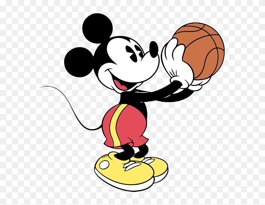 Classic Mickey Mouse Clip Art - Mickey Basketball - Png Download