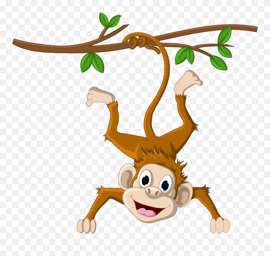Monkey Hanging From A Tree Png Download - Hanging Monkey Clipart Png Transparent Png
