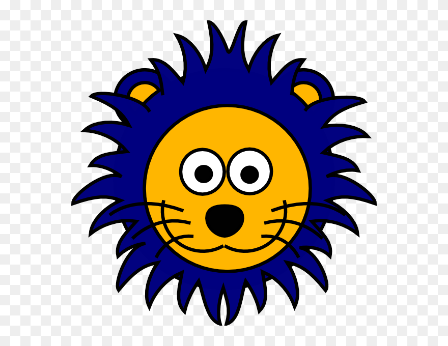 Blue And Yellow Lion Clipart