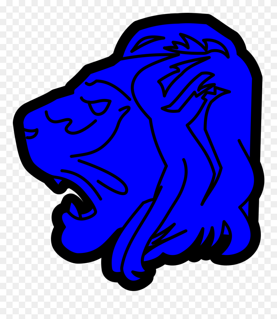 Lion Head Blue Svg Clip Arts - Clip Art - Png Download