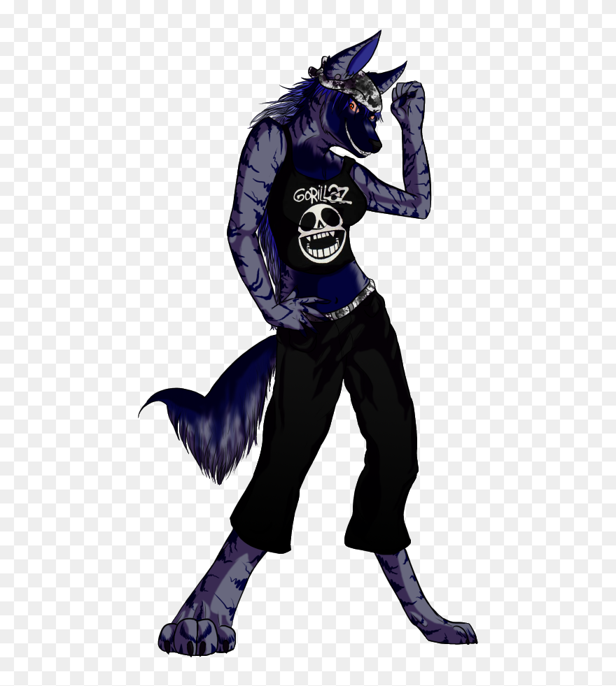 Transparent Punk Clipart - Furry Female Hyena Anthro - Png Download