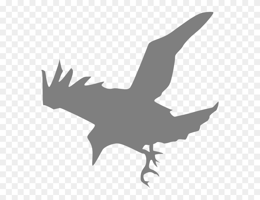 Common Raven Bird Silhouette Clip Art - Raven Silhouette - Png Download