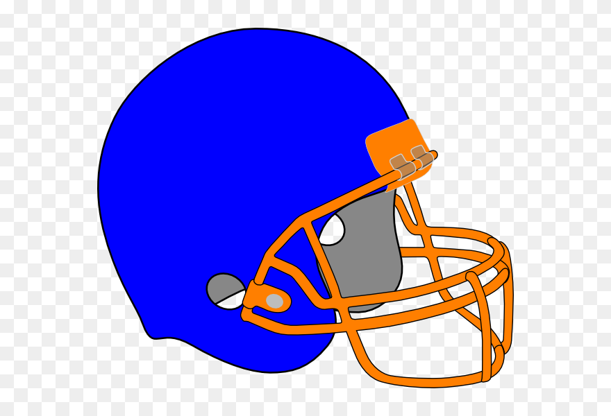 Football Helmet 2 Clip Art At Clker - Blue And Orange Football Helmet - Png Download