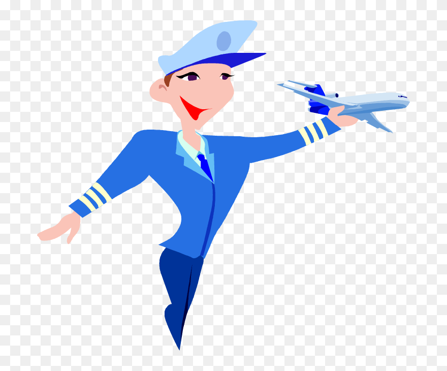 Airplane Clipart Holding Graphic Transparent Download - Pilot Clipart - Png Download