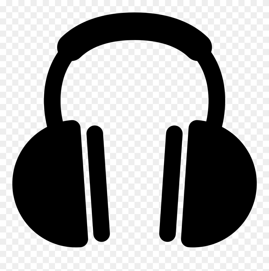 Transparent Music Icon Png - Headphones Clipart