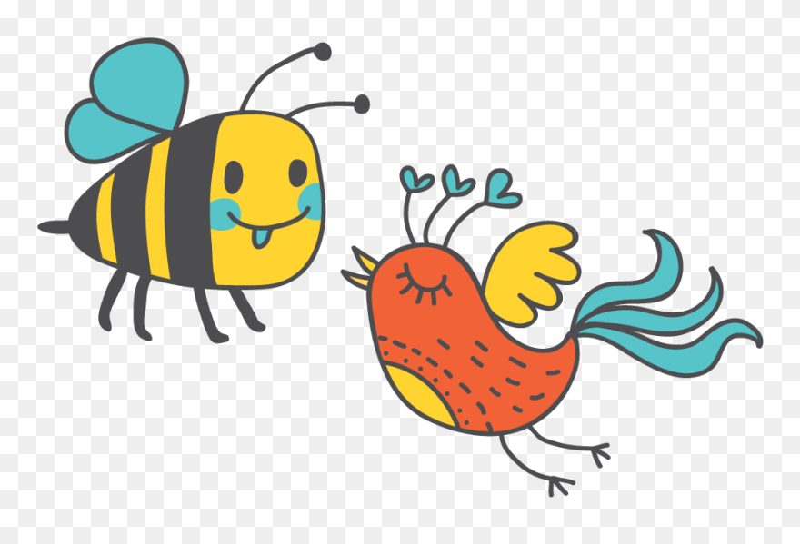 Cartoon Birds And Bees Clipart