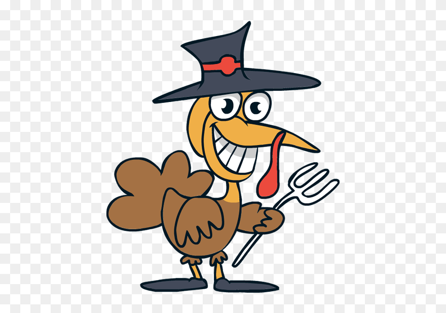Clip Art Thanksgiving Turkey Fork Hat - Funny Thanksgiving Transparent - Png Download