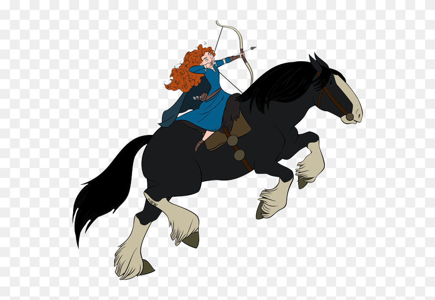 Disney Pixar"s Brave Clip Art Disney Clip Art Galore - Brave On Her Horse - Png Download
