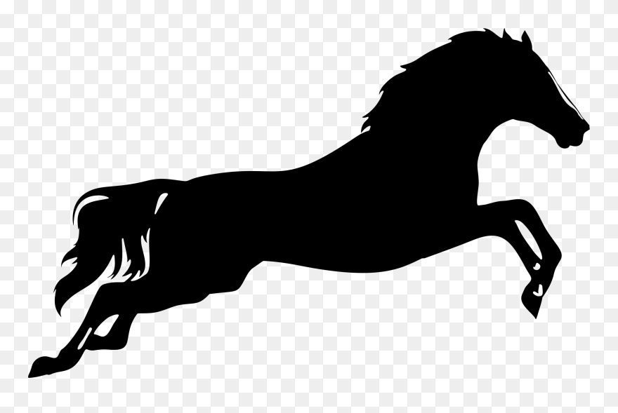 Transparent Horse Clipart Black And White - Silhouette Horse Clipart - Png Download