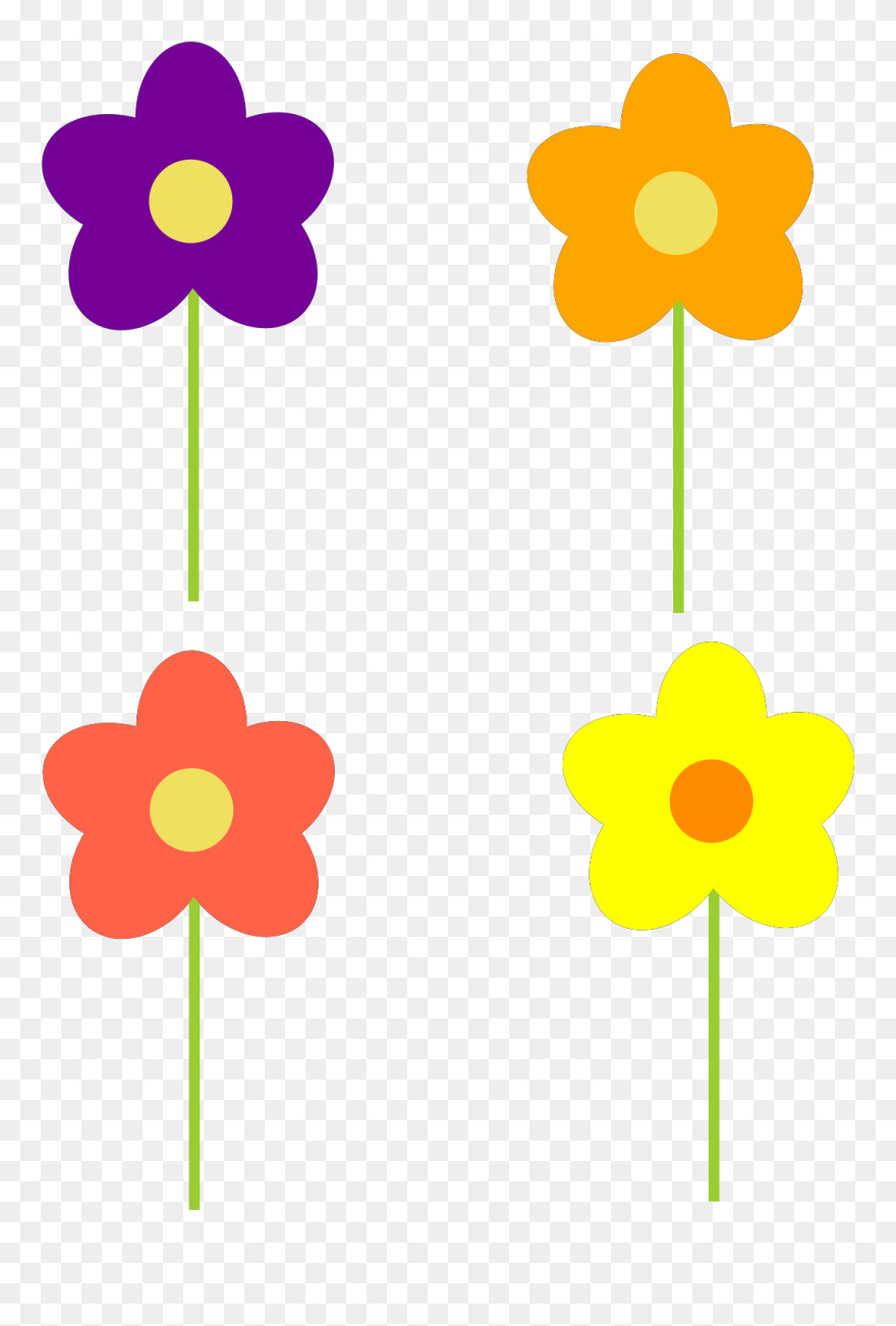 Spring Flowers Multi Colors Svg Clip Arts - Flowers Cartoon Image Png Transparent Png