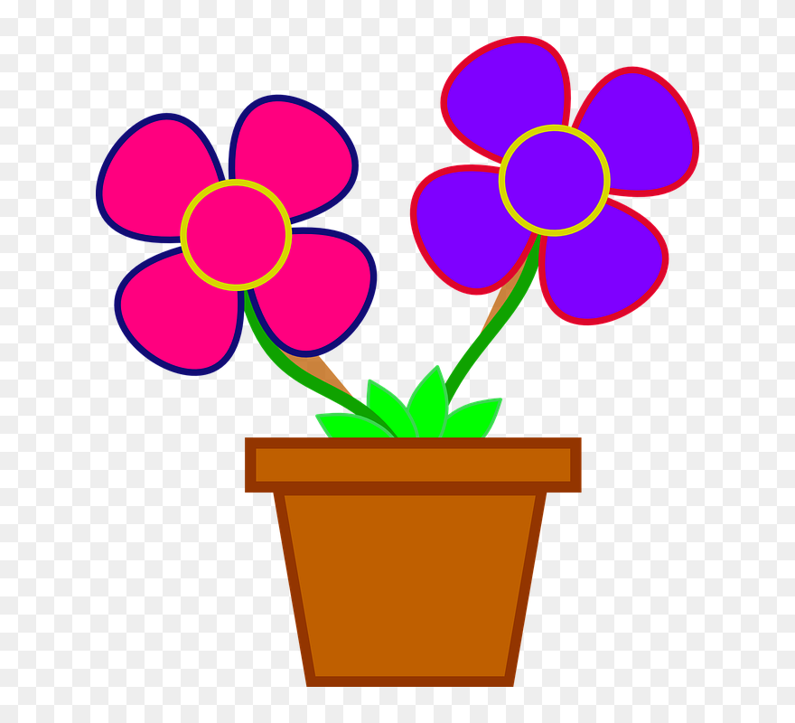 Spring Flowers Graphics 19, Buy Clip Art - Flower Vase Drawing Cartoon - Png Download