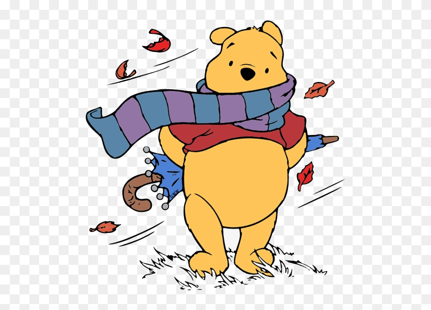 Pooh Clipart Fall - Windy Winnie The Pooh - Png Download